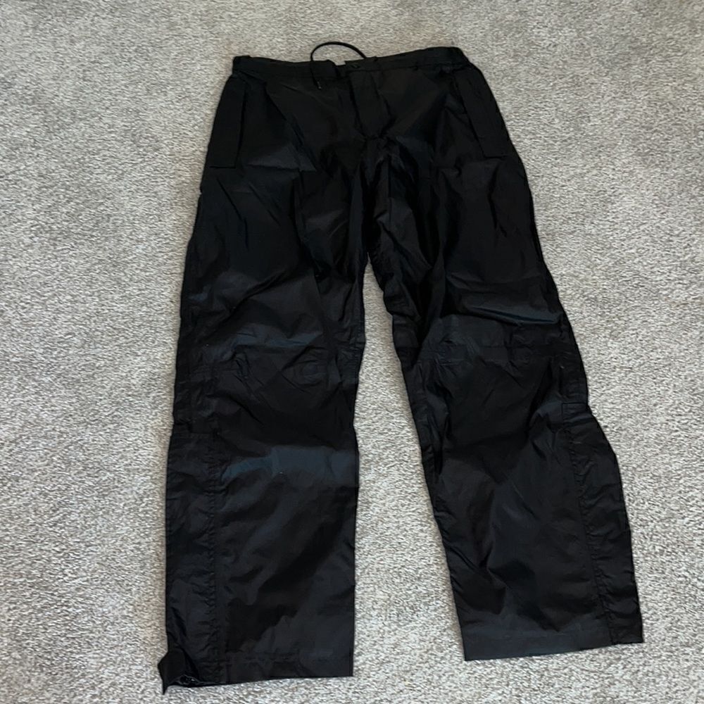Black Weather Co pullover waterproof nylon mesh lined golf pants M zipper legs